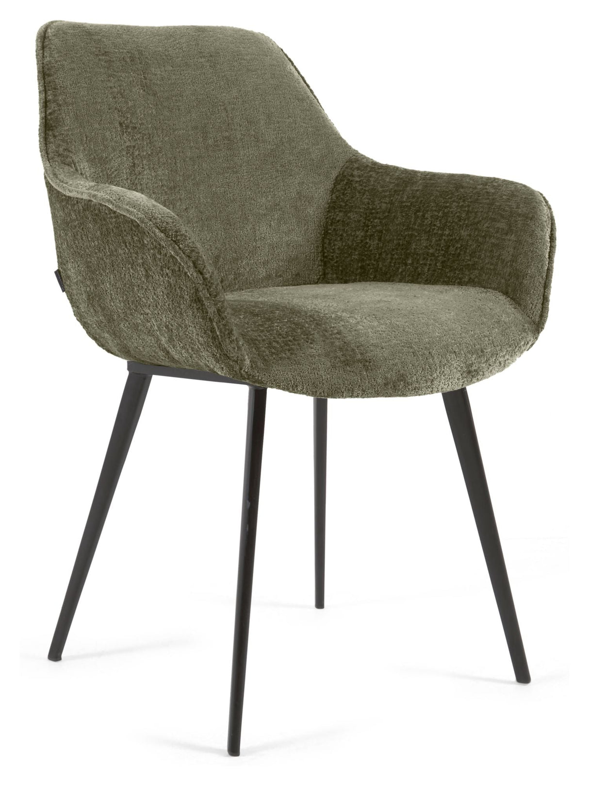 Amira Spisebordsstol, Mørkegrøn velour chenille - UNOLIVING.COM