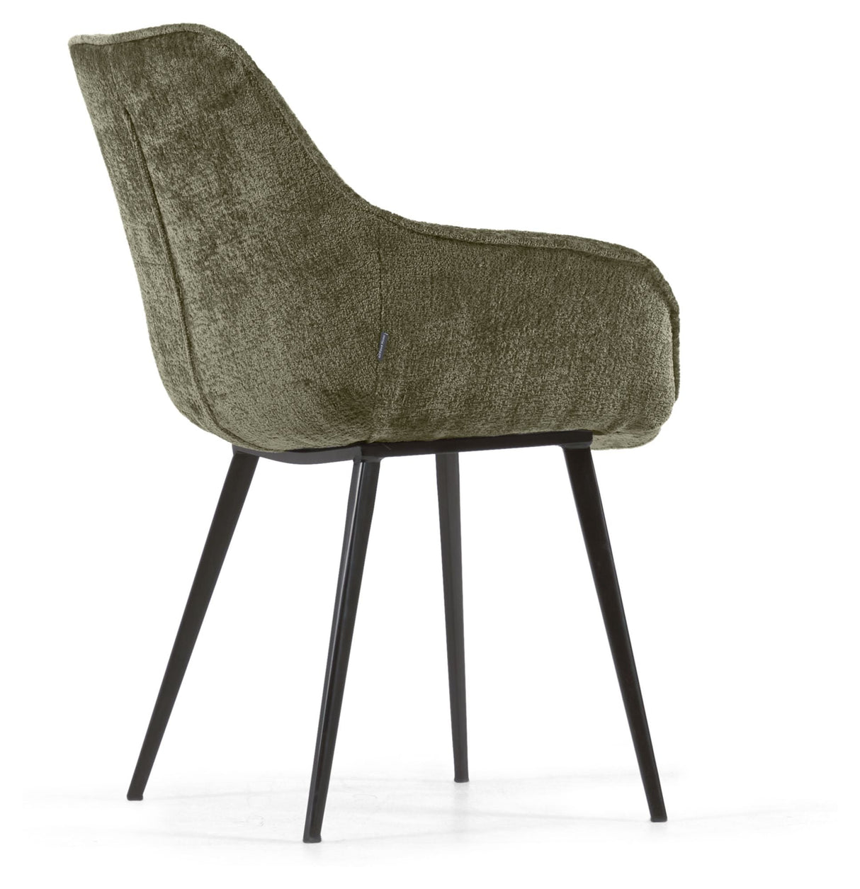 Amira Spisebordsstol, Mørkegrøn velour chenille - UNOLIVING.COM