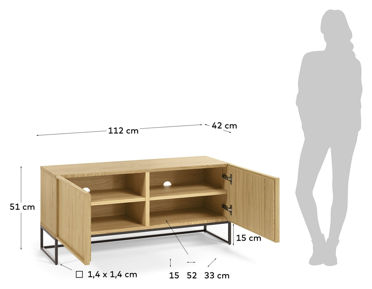 Taiana Tvbord m. 2 låger - Egefinér - Unoliving.com