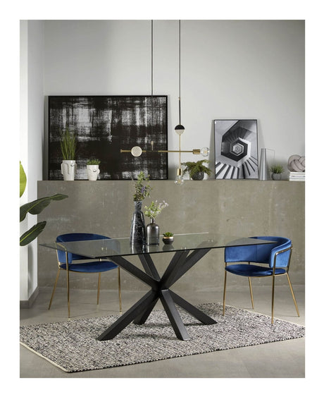 ARGO, Spisebord 200x100cm, glas/hvid - UNOLIVING.COM