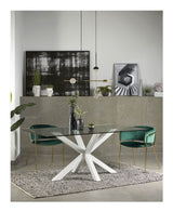 ARGO, Spisebord 200x100cm, glas/hvid - UNOLIVING.COM