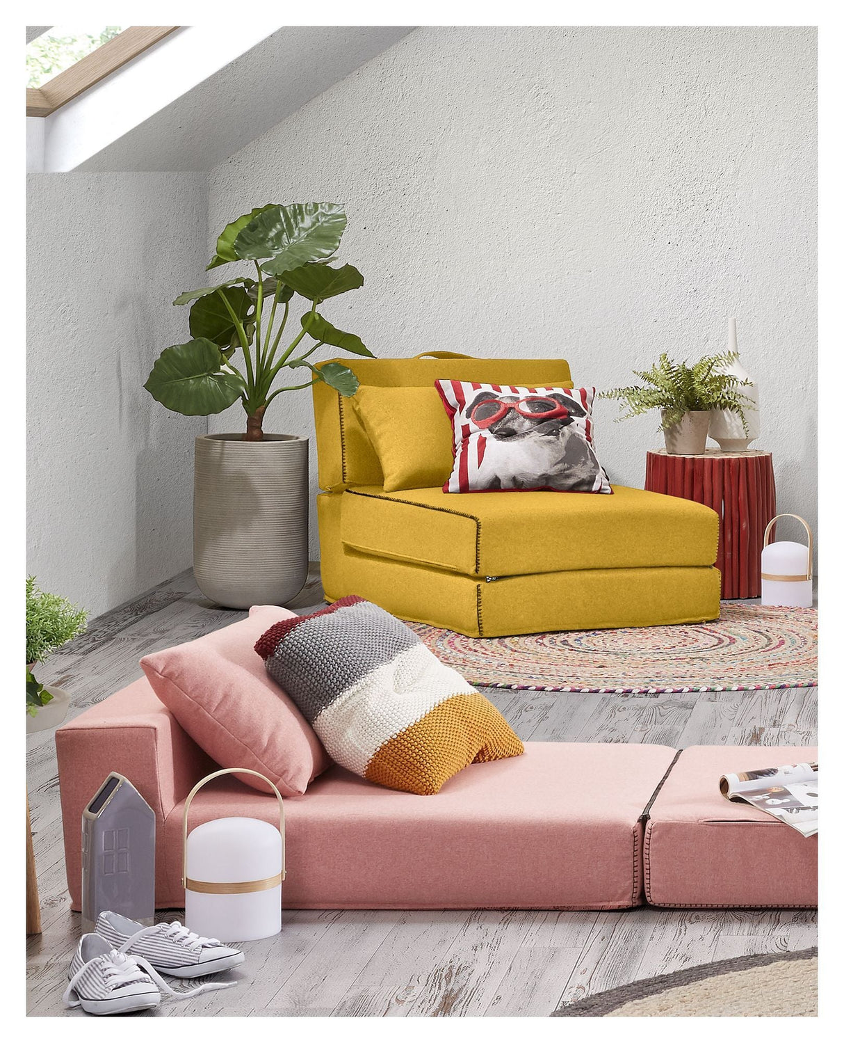 Arty Puf/Gæsteseng, Mustard - UNOLIVING.COM