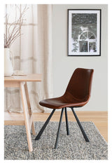 Auburn spisebordsstol, Brun faux læder - UNOLIVING.COM