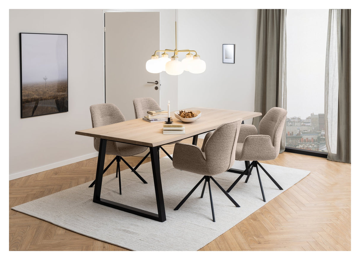 Aura, spisebordsstol m/armlæn - beige - UNOLIVING.COM