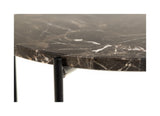 Avila Sidebord i poleret Brun Emperador marmor, Ø42 - UNOLIVING.COM