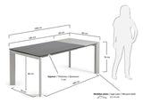 AXIS, Spisebord 140/200cm, grå/sølv - UNOLIVING.COM