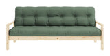 Knob Sovesofa, Lakeret fyrretræ, Olive Green - Unoliving.com