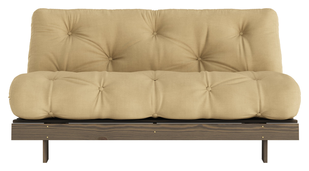 Roots 160 Sovesofa, Brun lakeret fyrretræ, Wheat Beige - Unoliving.com