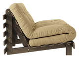 Roots 140 Sovesofa, Brun lakeret fyrretræ, Wheat Beige - Unoliving.com