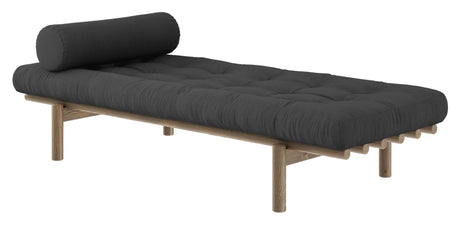 Next Daybed Sovesofa, Brun lakeret fyrretræ, Dark Grey fløjl - Unoliving.com