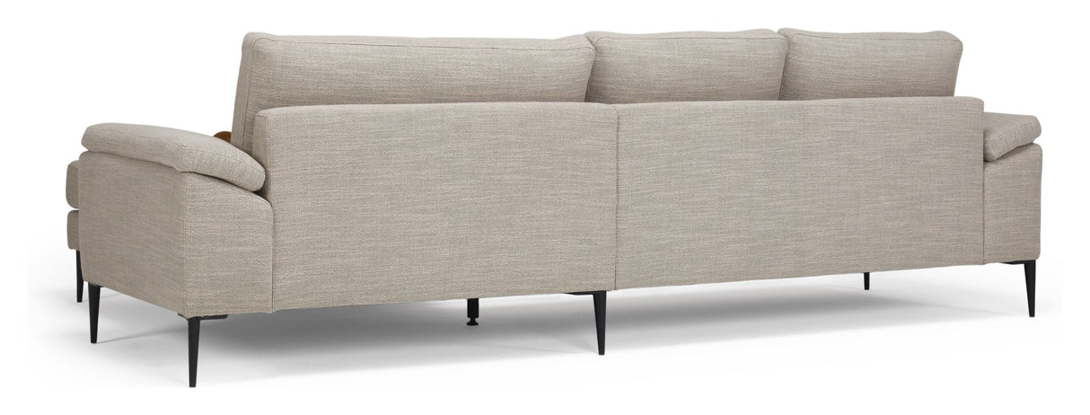 Nabbe 3-pers. Sofa m. chaiselong, højre, Sand stof - Unoliving.com