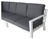 Barcelona Hjørnesofa m. Spisebord, Hvid m. hynder - UNOLIVING.COM