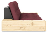 Base Sovesofa m. Sideboxes, Bordeaux/sort - UNOLIVING.COM