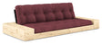 Base Sovesofa m. Sideboxes, Bordeaux/sort - UNOLIVING.COM