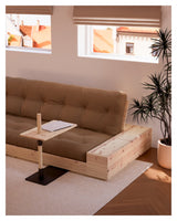 Base Sovesofa m. Sideboxes, Bordeaux/sort - UNOLIVING.COM