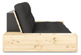 Base Sovesofa m. Sideboxes, Dark Grey/natur - UNOLIVING.COM