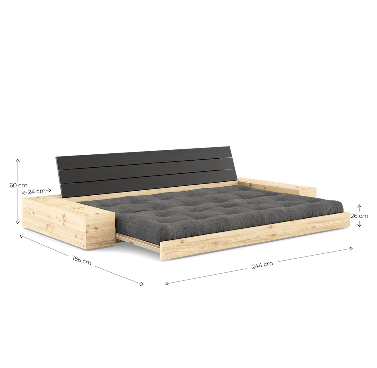 Base Sovesofa m. Sideboxes, Fudge Brown/natur - UNOLIVING.COM