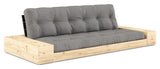 Base Sovesofa m. Sideboxes, Grey/sort - UNOLIVING.COM