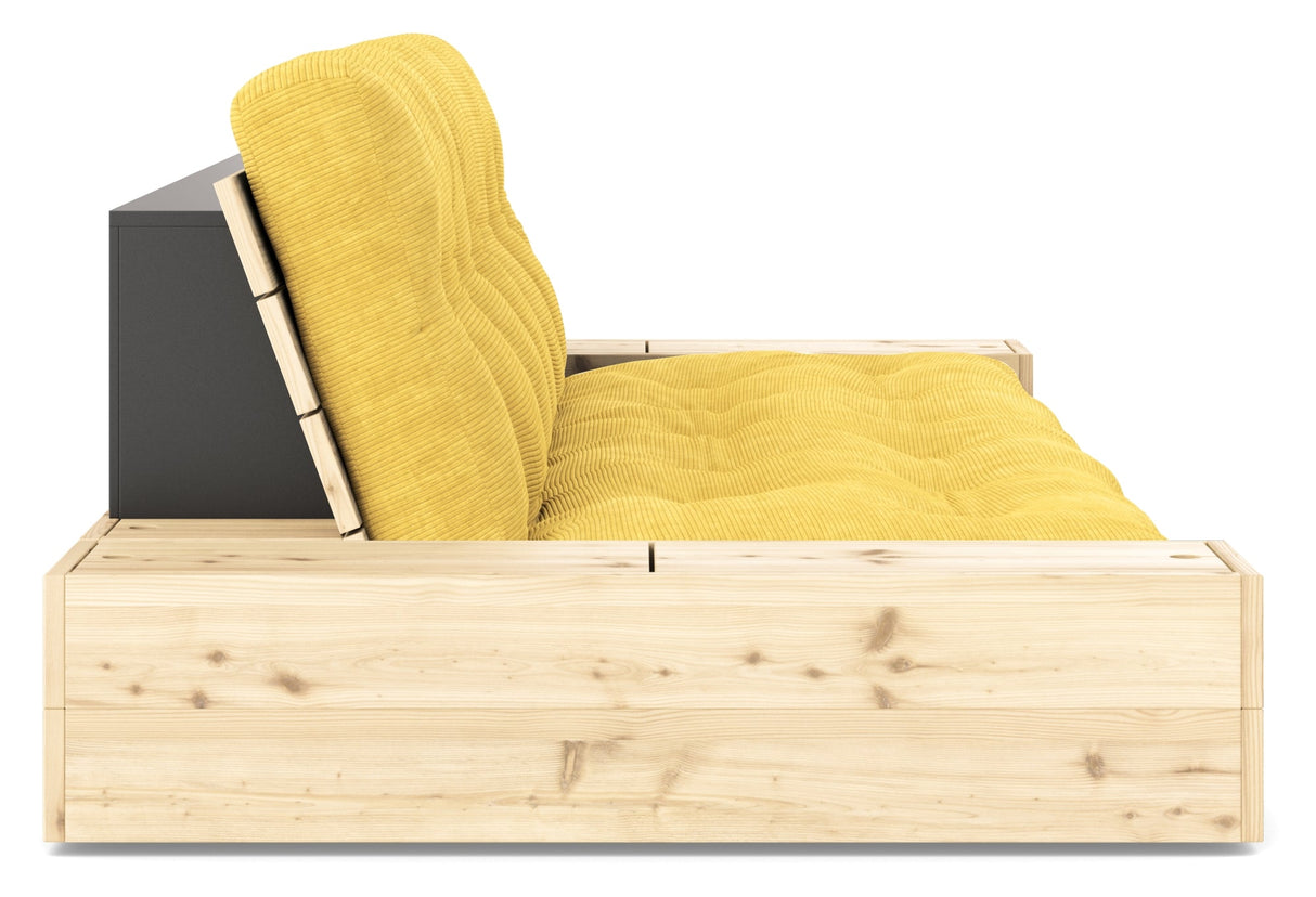 Base Sovesofa m. Sideboxes, Honey/natur - UNOLIVING.COM