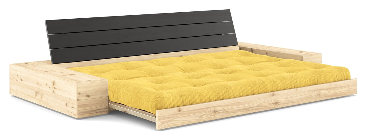 Base Sovesofa m. Sideboxes, Honey/sort - UNOLIVING.COM