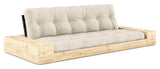 Base Sovesofa m. Sideboxes, Linen/sort - UNOLIVING.COM