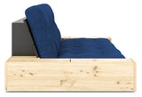 Base Sovesofa m. Sideboxes, Royal Blue/sort - UNOLIVING.COM