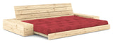 Base Sovesofa m. Sideboxes, Ruby Red/natur - UNOLIVING.COM