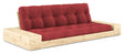 Base Sovesofa m. Sideboxes, Ruby Red/natur - UNOLIVING.COM