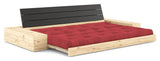 Base Sovesofa m. Sideboxes, Ruby Red/sort - UNOLIVING.COM