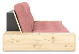 Base Sovesofa m. Sideboxes, Sorbet Pink/natur - UNOLIVING.COM