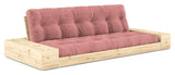 Base Sovesofa m. Sideboxes, Sorbet Pink/natur - UNOLIVING.COM