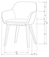 Base Spisebordsstol - Sand fløjl - UNOLIVING.COM