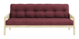 GRAB Sovesofa 130x200, Natur/Bordeaux - Unoliving.com