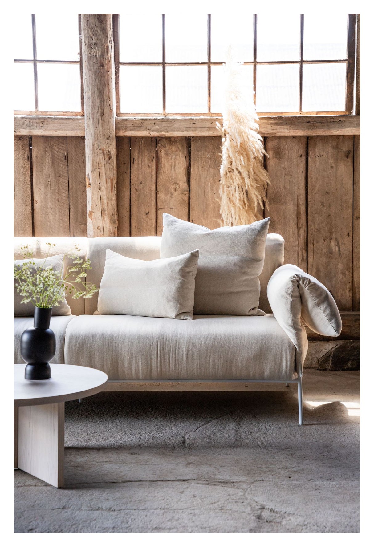 Öckerö 3-pers sofa - Hvid/beige linned - Unoliving.com