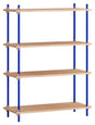 Shelving System, 1 fag, 4 hylder, H:115, Eg/Blå - Unoliving.com