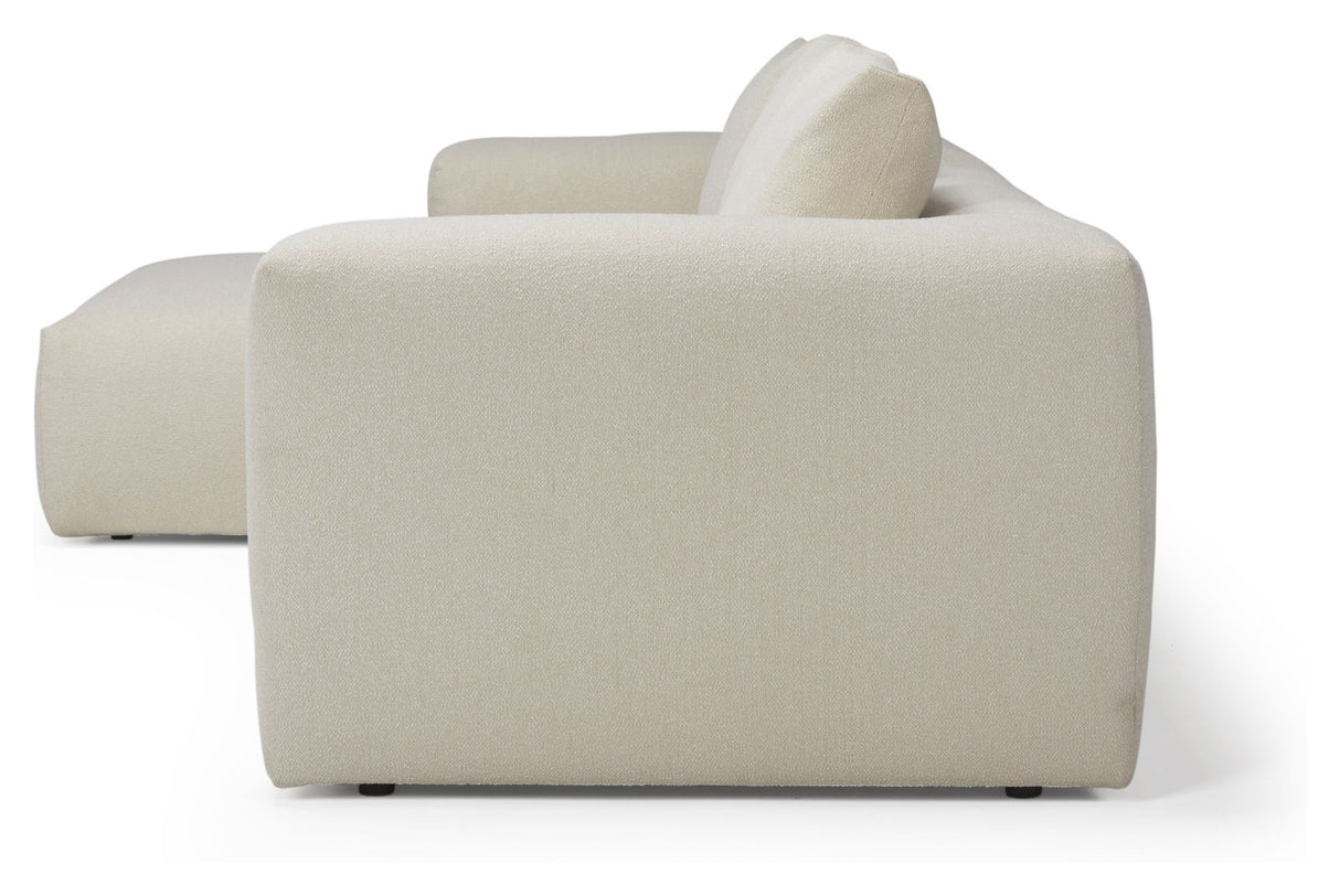 Kornum Sofa med chaiselong højre, Offwhite Bouclé - Unoliving.com