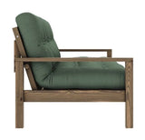 Knob Sovesofa, Brun lakeret fyrretræ, Olive Green - Unoliving.com