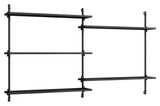 Wall Shelving, 2 fag, 5 hylder, H:85, Sort/sort - Unoliving.com