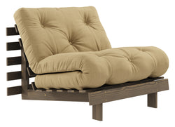 Roots 90 Sovesofa, Brun lakeret fyrretræ, Wheat Beige