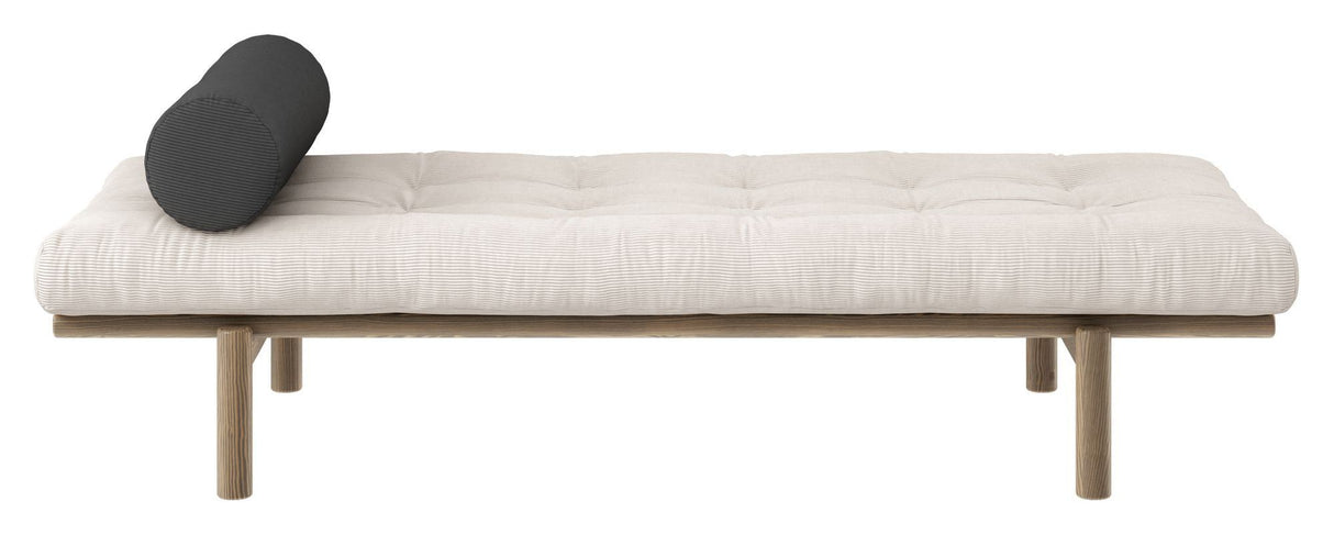 Next Daybed Sovesofa, Brun lakeret fyrretræ, Ivory fløjl - Unoliving.com