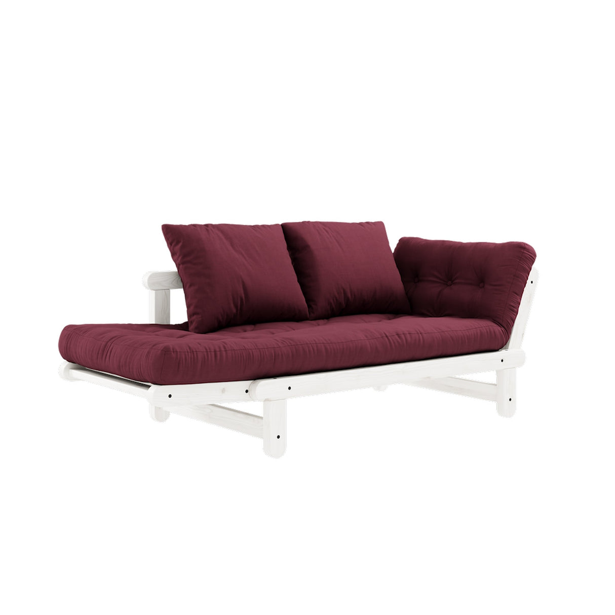 Beat, sovesofa, bordeaux/hvid - UNOLIVING.COM