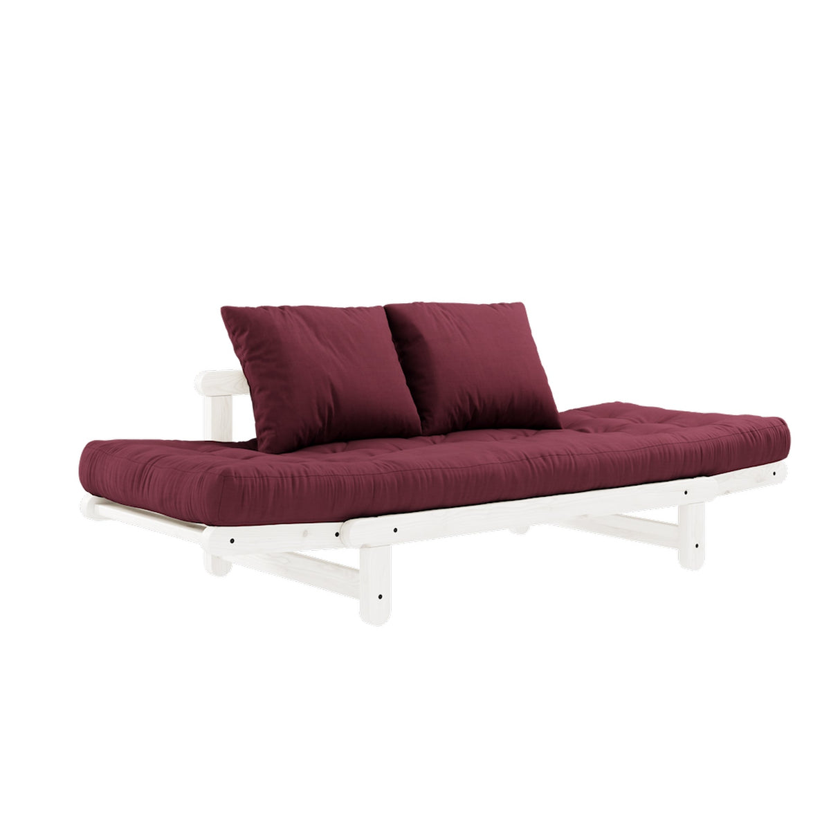 Beat, sovesofa, bordeaux/hvid - UNOLIVING.COM