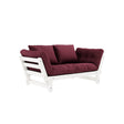 Beat, sovesofa, bordeaux/hvid - UNOLIVING.COM