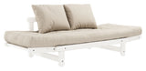 Beat Sovesofa, Hvidlakeret, Fyrretræ/Beige - UNOLIVING.COM