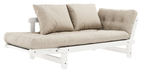 Beat Sovesofa, Hvidlakeret, Fyrretræ/Beige - UNOLIVING.COM