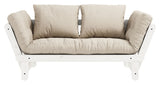 Beat Sovesofa, Hvidlakeret, Fyrretræ/Beige - UNOLIVING.COM