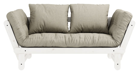 Beat Sovesofa, Hvidlakeret, Fyrretræ/Linen - UNOLIVING.COM