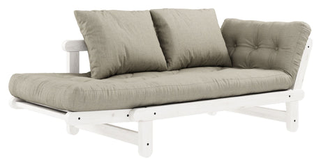 Beat Sovesofa, Hvidlakeret, Fyrretræ/Linen - UNOLIVING.COM