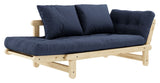 Beat Sovesofa, Natur, Fyrretræ/Navy Petroleum Blue - UNOLIVING.COM