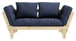 Beat Sovesofa, Natur, Fyrretræ/Navy Petroleum Blue - UNOLIVING.COM